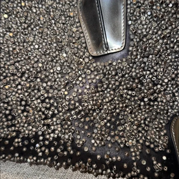 NWOT Tod's Black embellished Beaded tote Bag W/dustbag - Picture 6 of 16